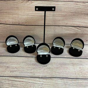 Diamond Stud Earrings in Illusion Setting .005 Sterling Silver